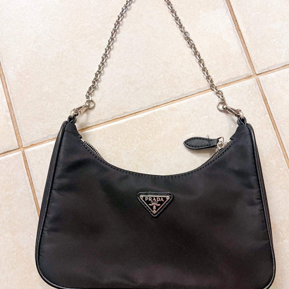 Prada Black Shoulder Bag with Chain Strap